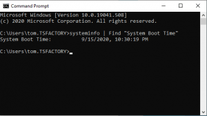 Displaying Last Restart Time